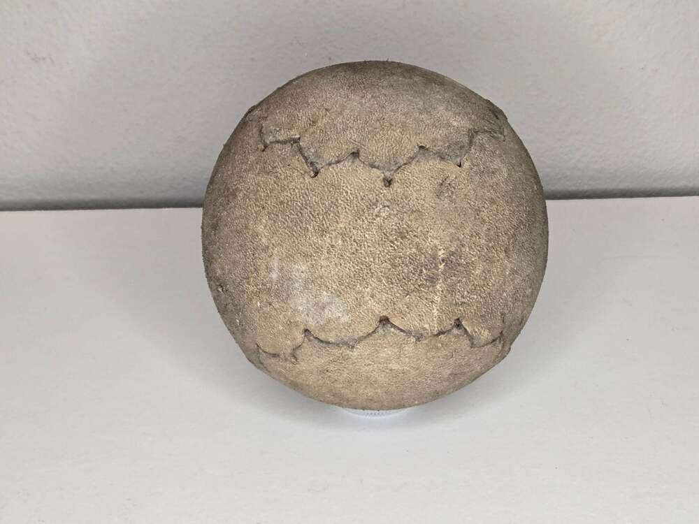 Vintage Antique Hand Stitched Leather Softball Clincher Ball
